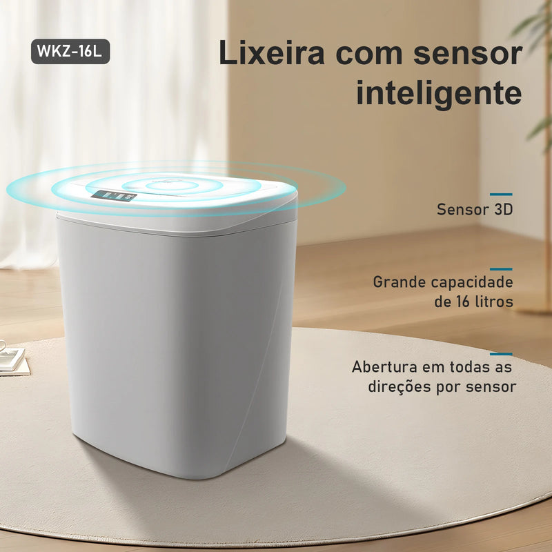 Lixeira Tecnológica com Sensor de toque Automático, Com capacidade de até 16 Litros agregado familia, Tecnologia de Ponta e Alta Qualidade